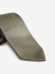 Olive Green Textured Tie - Image 3 of 6