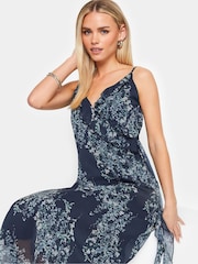 PixieGirl Petite Blue Frilled Midi Dress - Image 4 of 5