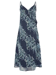 PixieGirl Petite Blue Frilled Midi Dress - Image 5 of 5