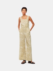 Whistles Green Tropical Leaves Jumpsuit - Image 2 of 5
