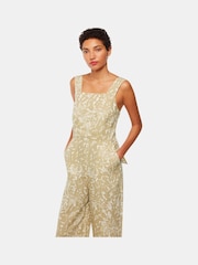 Whistles Green Tropical Leaves Jumpsuit - Image 3 of 5