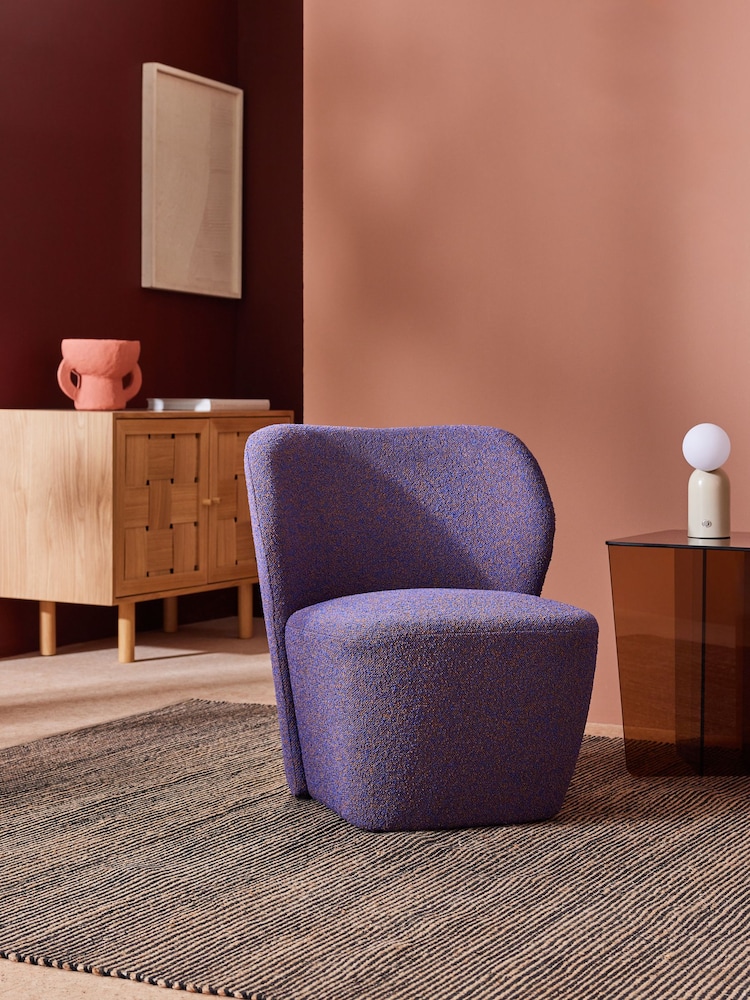 MADE.COM Cobalt Blue Pax Boucle Topeka Accent Chair - Image 2 of 5