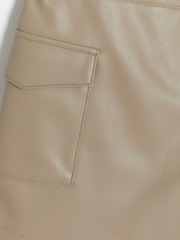 River Island Cream Girls Faux Fur Leather 100% Cotton Skort - Image 2 of 3