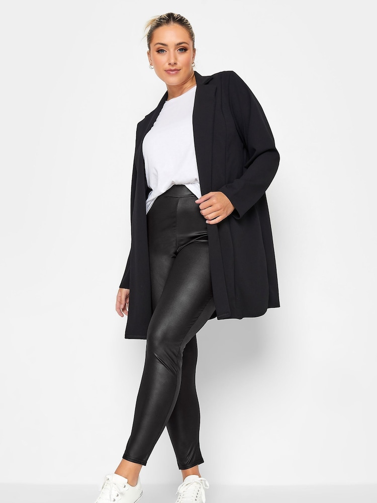 Yours Curve Black Wet Look Leggings - Image 5 of 5