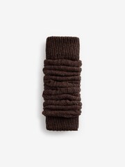Chocolate Brown / Neutral Thermal Wool Blend Ankle Socks With Silk Leg Warmers 2 Pack - Image 4 of 5