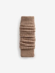 Chocolate Brown / Neutral Thermal Wool Blend Ankle Socks With Silk Leg Warmers 2 Pack - Image 5 of 5