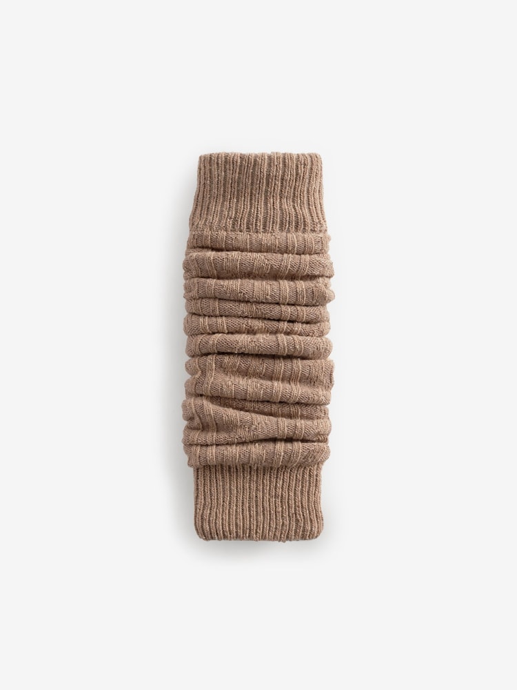 Chocolate Brown / Neutral Thermal Wool Blend Ankle Socks With Silk Leg Warmers 2 Pack - Image 5 of 5
