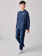 Granatowy - Koszulka z długim rękawem Nike Sportswear, 100% bawełna - Image 2 of 11