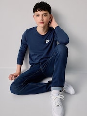 Granatowy - Koszulka z długim rękawem Nike Sportswear, 100% bawełna - Image 5 of 11