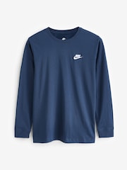 Granatowy - Koszulka z długim rękawem Nike Sportswear, 100% bawełna - Image 8 of 11