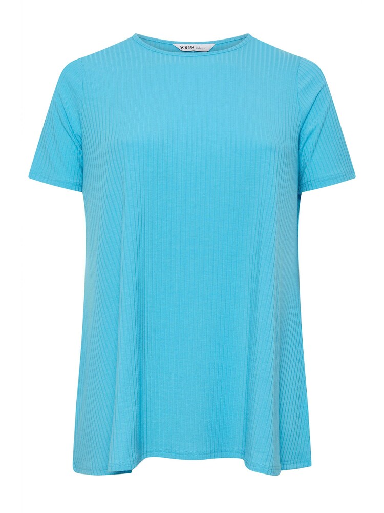 Azul - Camiseta Aqua con vuelo de canalé de Yours Curve - Imagen 5 de 5 Azul - Camiseta Aqua con vuelo de canalé de Yours Curve - Imagen 5 de 5