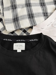 Black/White 100% Cotton Short Set Pyjamas 2 Pack - Image 12 of 12