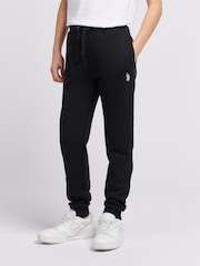 U.S. Polo Assn. Black Double Horsemen Boys 100% Cotton Joggers - Image 1 of 6