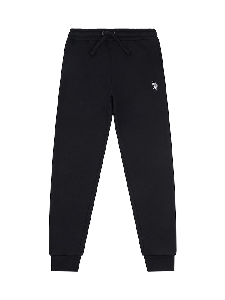 U.S. Polo Assn. Black Double Horsemen Boys 100% Cotton Joggers - Image 4 of 6