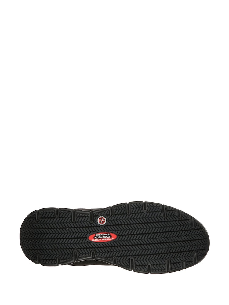 Skechers Black Womens Work: Sure Track Jixie Slip Resistant Stretch Lace Trainers - Image 2 of 4