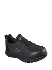 Skechers Black Womens Work: Sure Track Jixie Slip Resistant Stretch Lace Trainers - Image 3 of 4