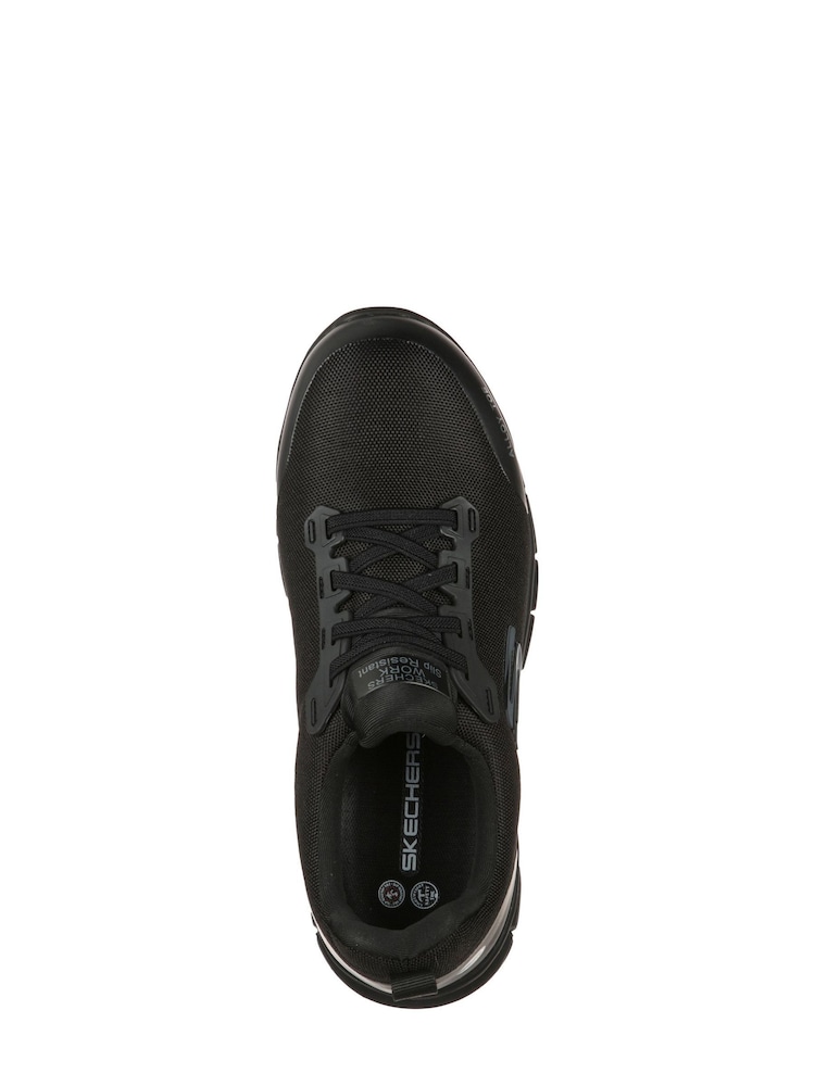Skechers Black Womens Work: Sure Track Jixie Slip Resistant Stretch Lace Trainers - Image 4 of 4