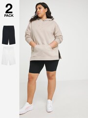 Simply Be Black Cycling Shorts 2 Pack - Image 1 of 3