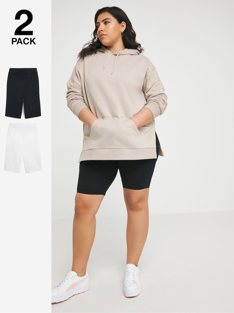 Simply Be Black Cycling Shorts 2 Pack - Image 1 of 3