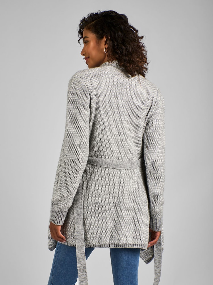 JoJo Maman Bébé Grey Drape Maternity & Nursing Cardigan - Image 2 of 4 JoJo Maman Bébé Grey Drape Maternity & Nursing Cardigan - Image 2 of 4