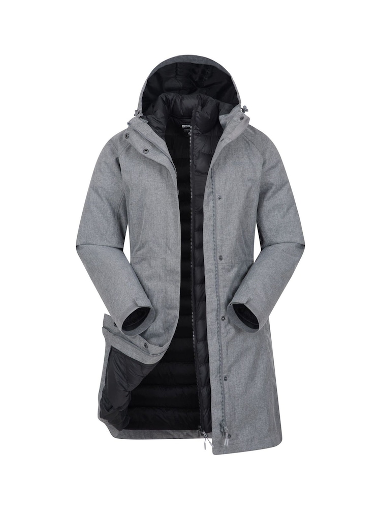 Mountain Warehouse Grey Womens Alaskan 3-In-1 Waterproof Long Jacket - Image 1 of 5