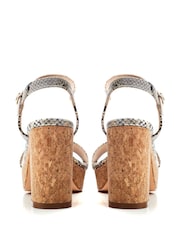 Moda in Pelle Lysha Two Part Cork Platform Sandals - Image 3 of 4