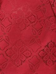 Love & Roses Red Lace Ruffle Front 3/4 Sleeve Blouse - Image 6 of 6