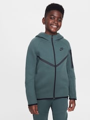 Czarny/zielony - Nike BeigeWhite Tech Fleece Zip Up Hoodie - Image 1 of 9