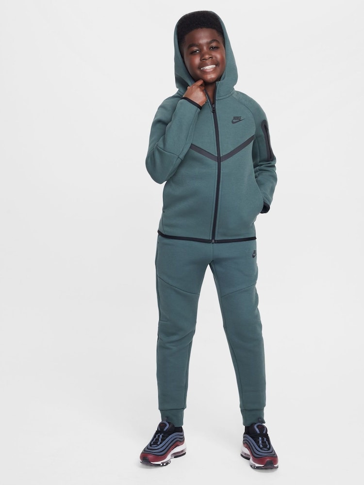 Nike Black/Green Tech Fleece Zip Through Hoodie - Image 3 of 9