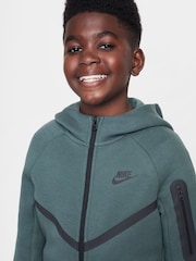 Czarny/zielony - Nike BeigeWhite Tech Fleece Zip Up Hoodie - Image 4 of 9