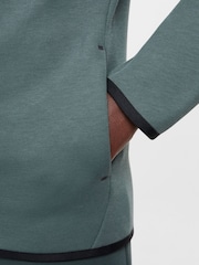 Czarny/zielony - Nike BeigeWhite Tech Fleece Zip Up Hoodie - Image 6 of 9