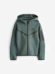 Czarny/zielony - Nike BeigeWhite Tech Fleece Zip Up Hoodie - Image 9 of 9