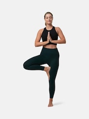 Gym + Coffee Green Womens Lotus Chevron 7/8 Leggings - Image 6 of 6
