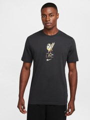 Nike Black Liverpool FC Crest T-Shirt - Image 1 of 5