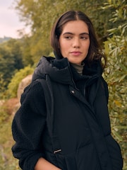 Черный - Непромокаемый вязаный воротник с капюшоном Padded Gilet - Image 3 of 9