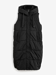 Черный - Непромокаемый вязаный воротник с капюшоном Padded Gilet - Image 5 of 9