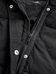 Черный - Непромокаемый вязаный воротник с капюшоном Padded Gilet - Image 7 of 9
