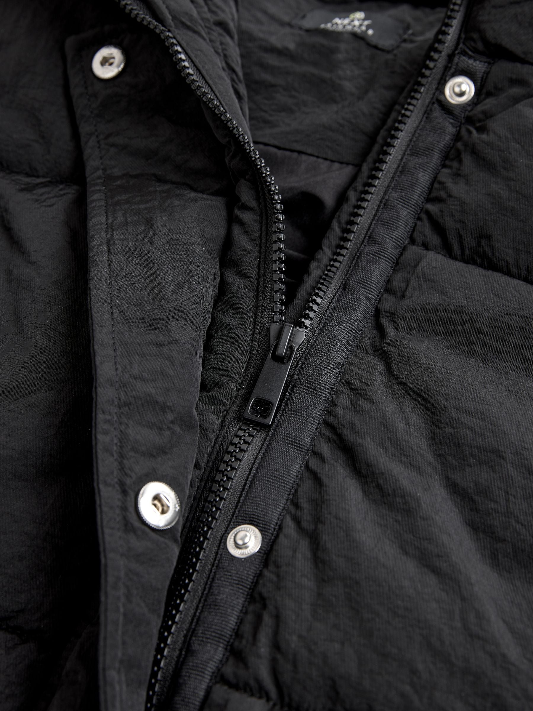 Buy Black Shower Resistant Knit Collar Hooded Padded Gilet from