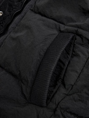 Черный - Непромокаемый вязаный воротник с капюшоном Padded Gilet - Image 8 of 9