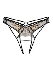 Victoria's Secret Black Leopard Brazilian Embroidered Knickers - Image 3 of 3