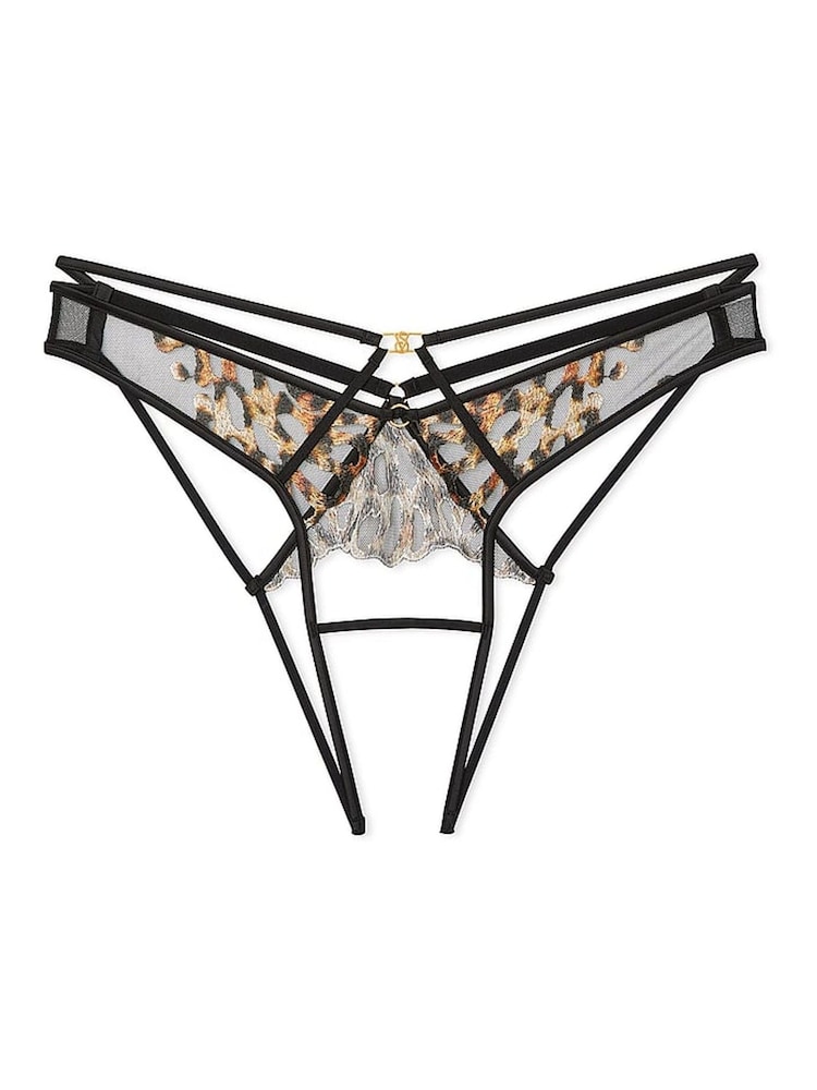 Victoria's Secret Black Leopard Brazilian Embroidered Knickers - Image 3 of 3 Victoria's Secret Black Leopard Brazilian Embroidered Knickers - Image 3 of 3