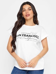 PixieGirl Petite White San Francisco Slogan 100% Cotton T-Shirts 2 Pack - Image 2 of 5