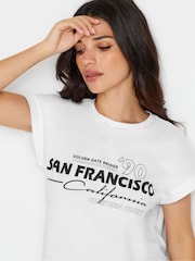PixieGirl Petite White San Francisco Slogan 100% Cotton T-Shirts 2 Pack - Image 5 of 5