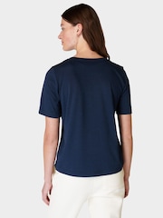 Sweaty Betty Navy Blue Essential V-Neck T-Shirt - Image 2 of 7