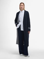 Barbour® Navy Coretta Longline Knitted 100% Cotton Cardigan - Image 1 of 7