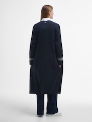 Barbour® Navy Coretta Longline Knitted 100% Cotton Cardigan - Image 2 of 7