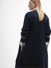 Barbour® Navy Coretta Longline Knitted 100% Cotton Cardigan - Image 6 of 7