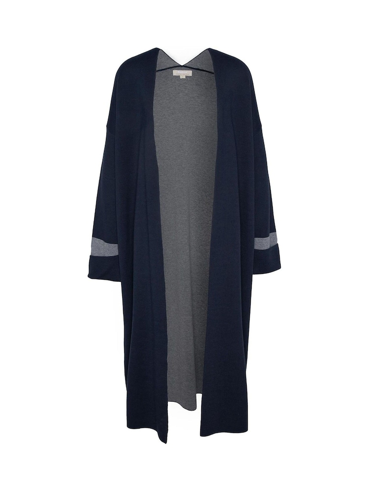 Barbour® Navy Coretta Longline Knitted 100% Cotton Cardigan - Image 7 of 7