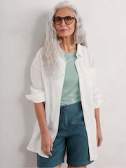 Seasalt Cornwall White 100% Linen Beach Road Shirt - Image 1 of 4