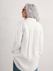 Seasalt Cornwall White 100% Linen Beach Road Shirt - Image 2 of 4